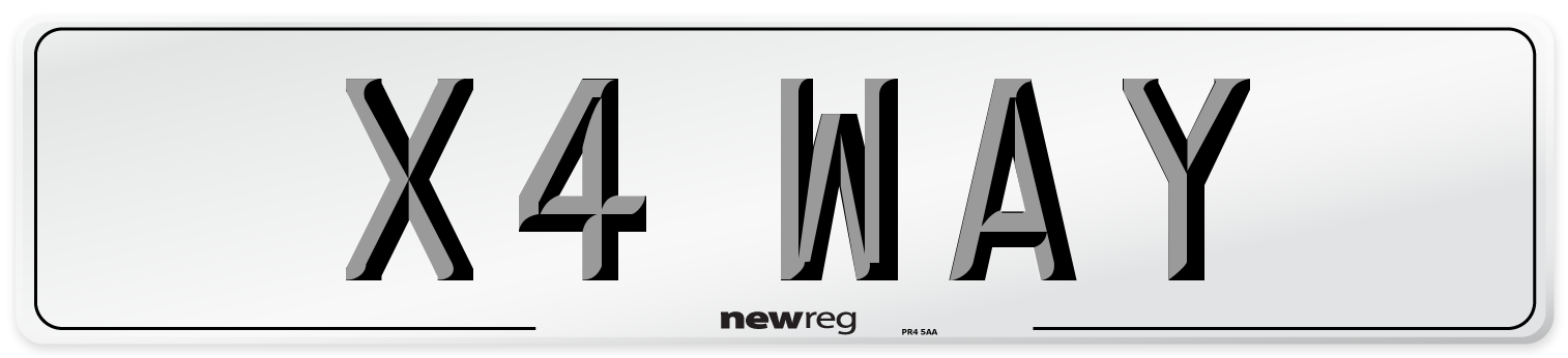 X4 WAY Number Plate from New Reg